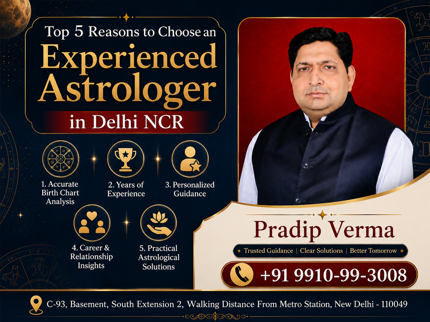 Top 5 Reasons to Choose an Experienced Astrologer in Delhi NCR